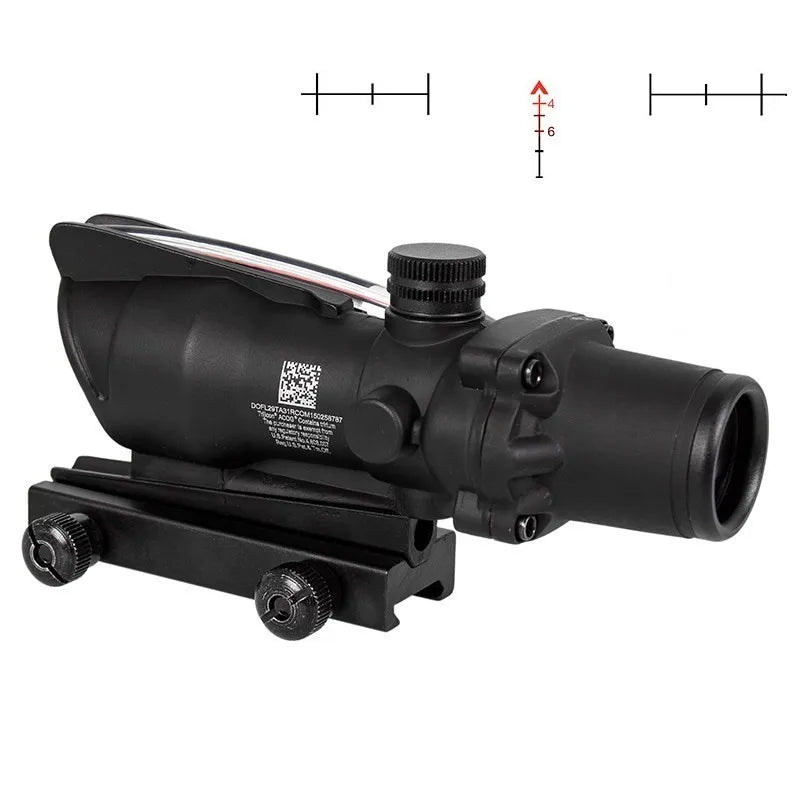 4X32 Hunting Riflescope Real Fiber Optics Grenn Red Dot Illuminated Etched Reticle Tactical Optical Sight