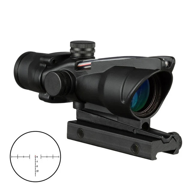 4X32 Hunting Riflescope Real Fiber Optics Grenn Red Dot Illuminated Etched Reticle Tactical Optical Sight