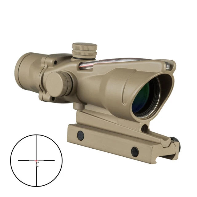 4X32 Hunting Riflescope Real Fiber Optics Grenn Red Dot Illuminated Etched Reticle Tactical Optical Sight