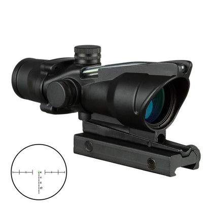 4X32 Hunting Riflescope Real Fiber Optics Grenn Red Dot Illuminated Etched Reticle Tactical Optical Sight