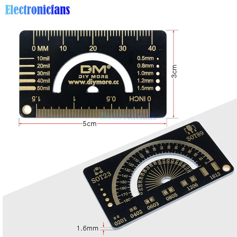 4cm 15cm 20cm 25cm Multifunctional PCB Ruler Measuring Tool Resistor Capacitor Chip IC SMD Diode Transistor Package Electronic