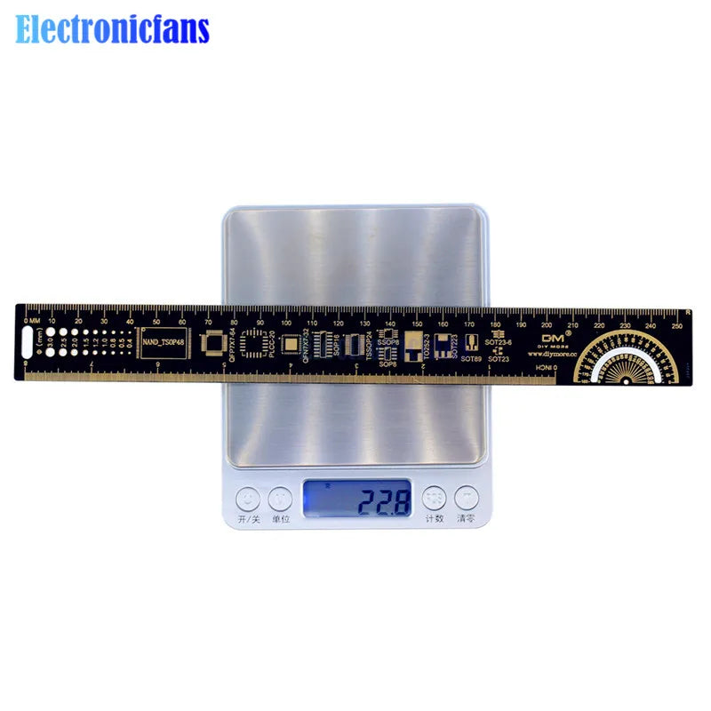 4cm 15cm 20cm 25cm Multifunctional PCB Ruler Measuring Tool Resistor Capacitor Chip IC SMD Diode Transistor Package Electronic