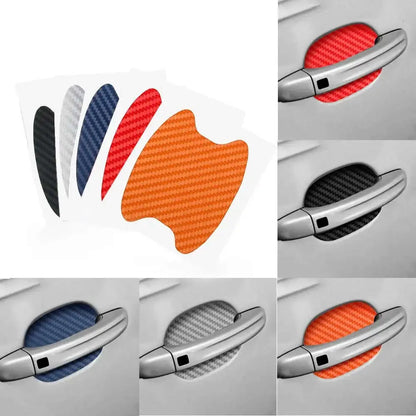 New 1Set 3D Car Doors Sticker Carbon Fiber Scratches Resistant Cover Auto H