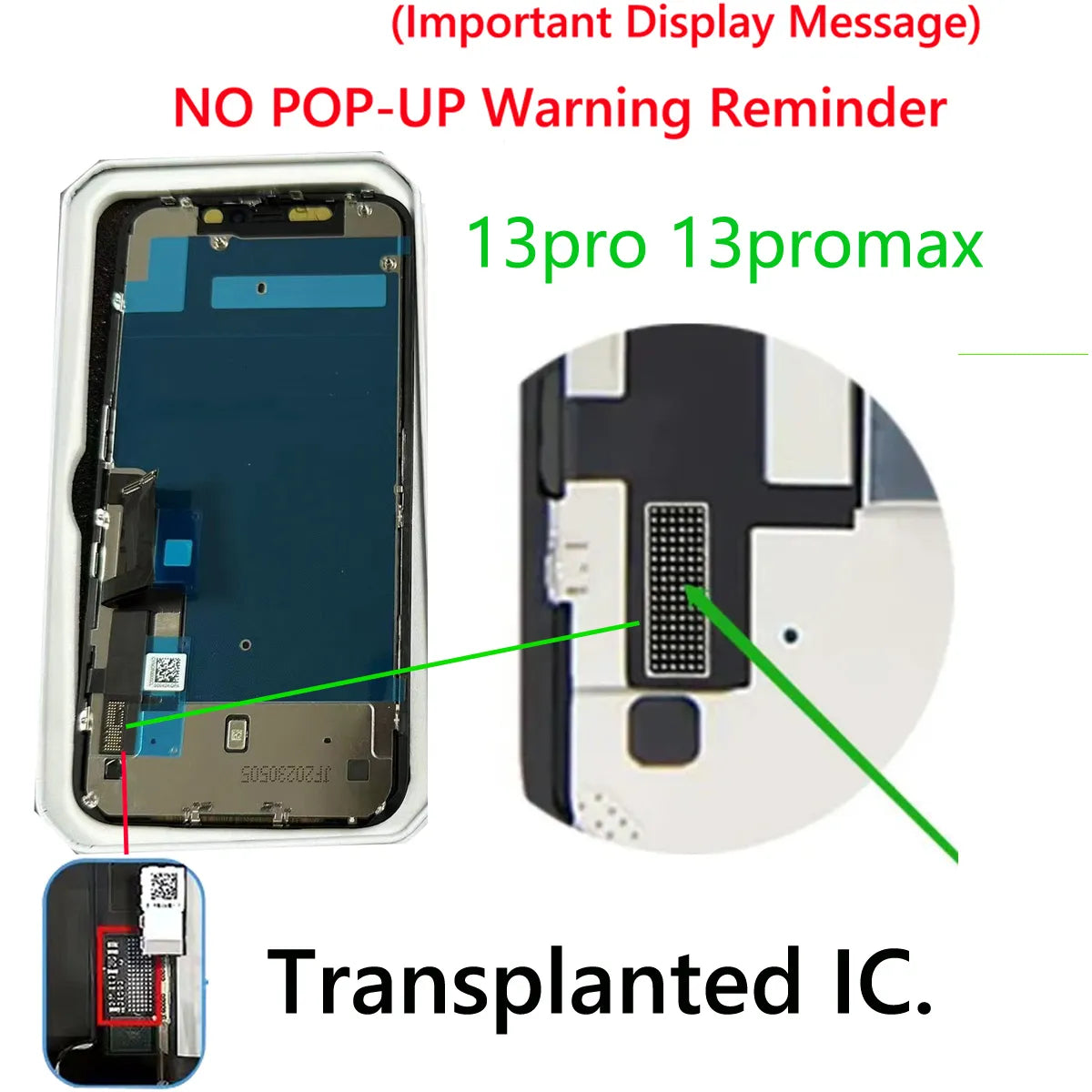 NO IC Chips LCD Pantalla Display Replacement For iPhone 11 11Pro 12 12Pro 1