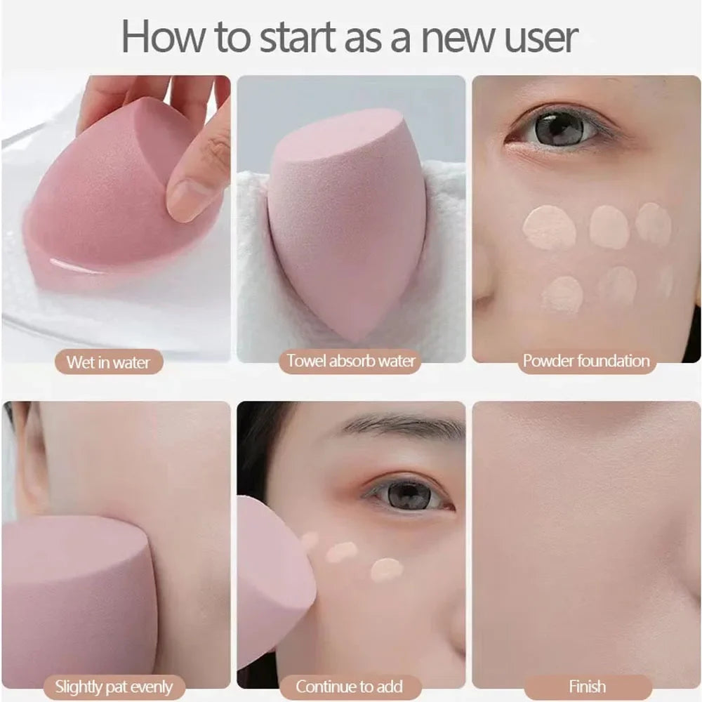 4pc/8pc Soft Makeup Sponge Dry Wet Dual Use Cosmetic Puff Foundation Concealer Highlight Blender Make Up Beauty Tool Accessories