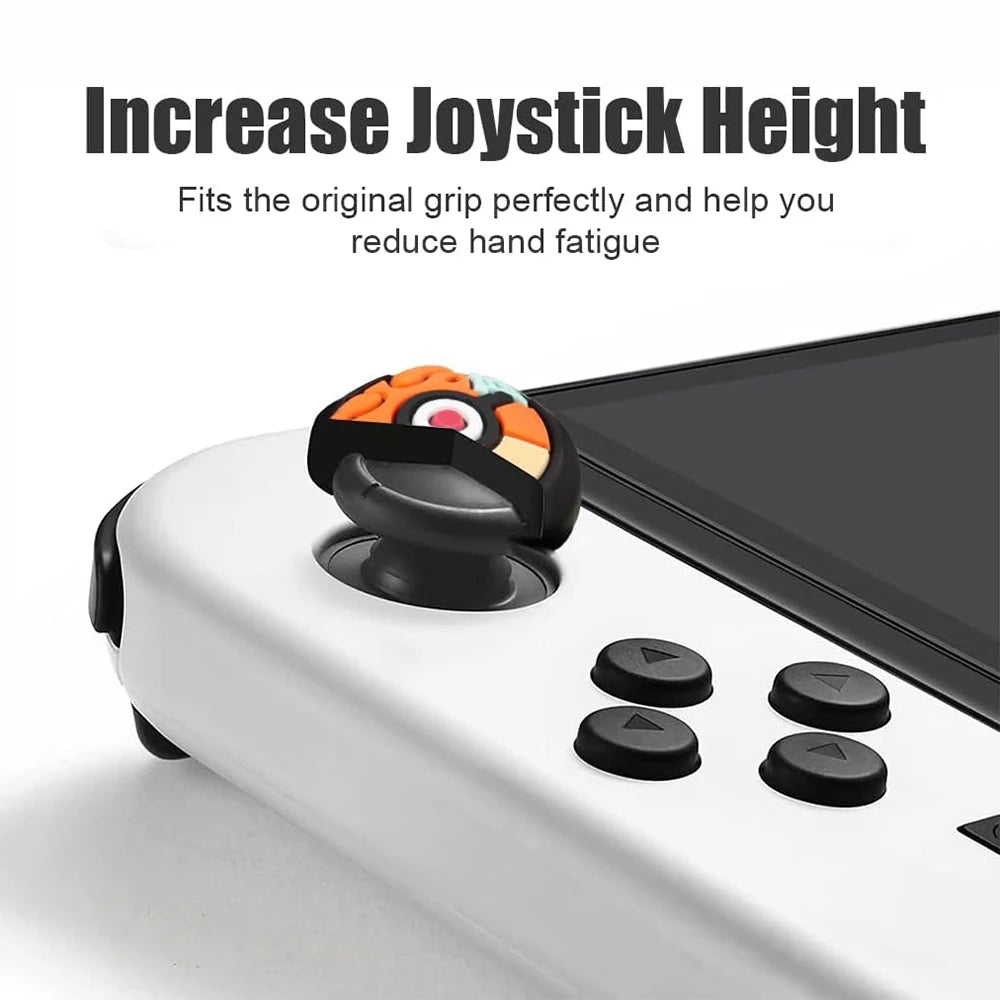 4pcs Cartoon Silicone Analog Thumb Grip Caps Compatible with Nintendo Switch OLED/Switch Lite/Switch Joystick Protective Cover