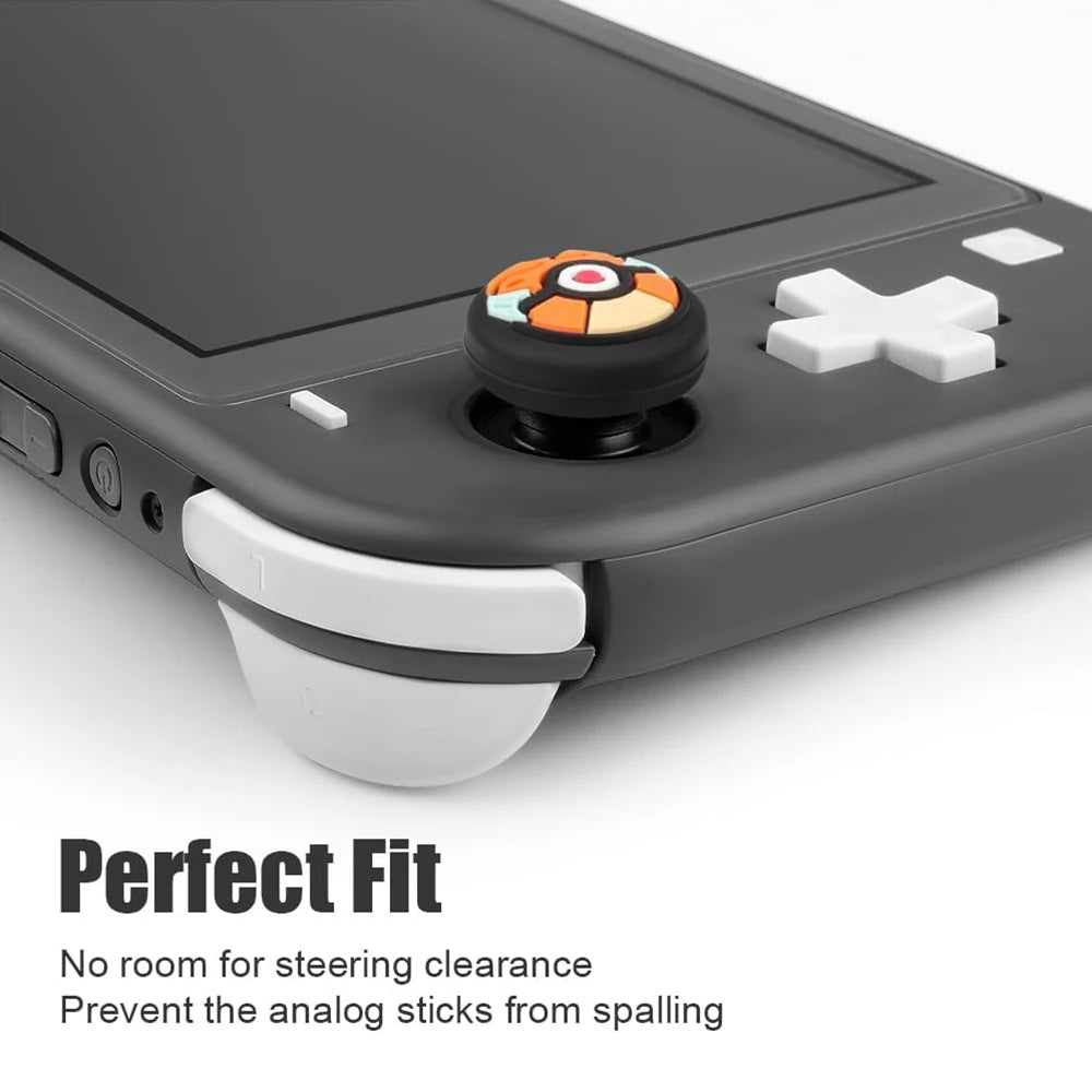 4pcs Cartoon Silicone Analog Thumb Grip Caps Compatible with Nintendo Switch OLED/Switch Lite/Switch Joystick Protective Cover