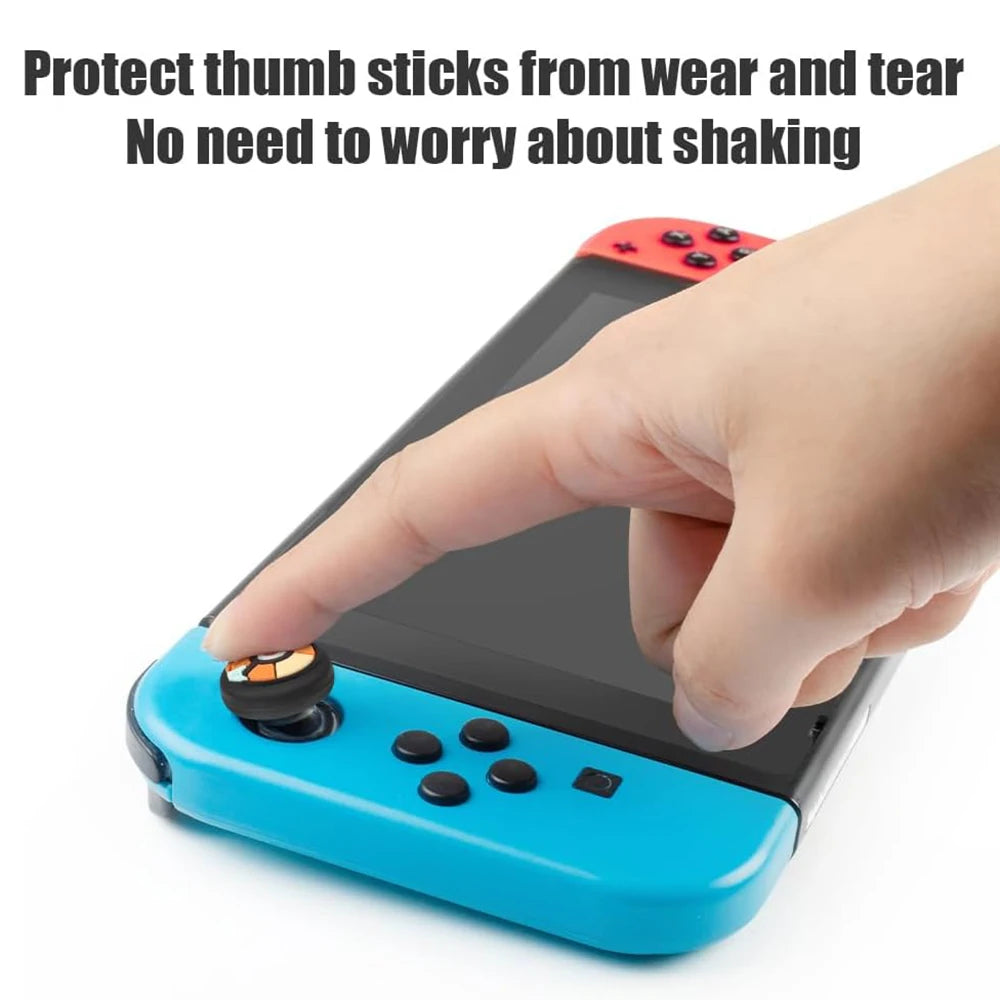 4pcs Cartoon Silicone Analog Thumb Grip Caps Compatible with Nintendo Switch OLED/Switch Lite/Switch Joystick Protective Cover