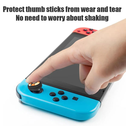 4pcs Cartoon Silicone Analog Thumb Grip Caps Compatible with Nintendo Switch OLED/Switch Lite/Switch Joystick Protective Cover