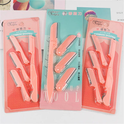 4pcs/Set Eyebrow Trimmer Eye Brow Razor Face Body Hair Removal Shaver Eyebrow Blades Scissors Women Profiler Beauty Makeup Tools