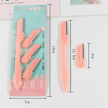 4pcs/Set Eyebrow Trimmer Eye Brow Razor Face Body Hair Removal Shaver Eyebrow Blades Scissors Women Profiler Beauty Makeup Tools