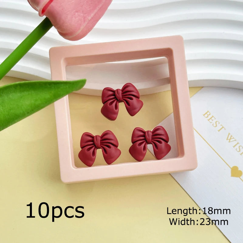 PC 5/10/20PCS 18*23mm Bowknot Resin Decoration Crafts Flatback Cabochon Scrapbooking Fit Phone Decor Embellishments DIY Accessories