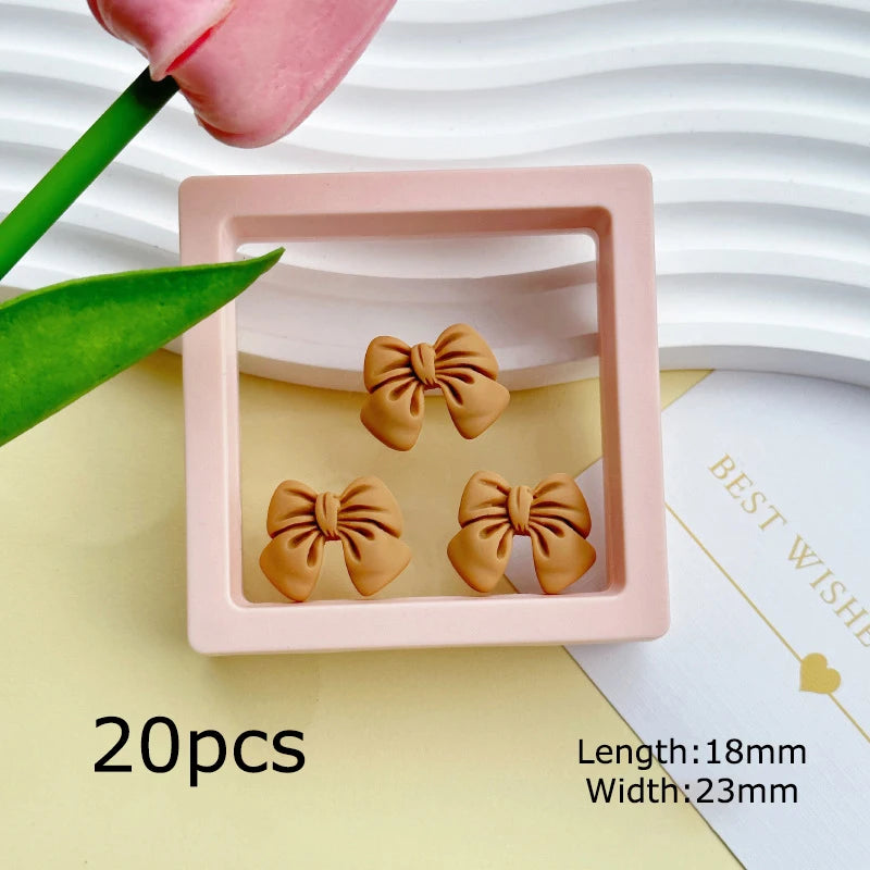 PC 5/10/20PCS 18*23mm Bowknot Resin Decoration Crafts Flatback Cabochon Scrapbooking Fit Phone Decor Embellishments DIY Accessories