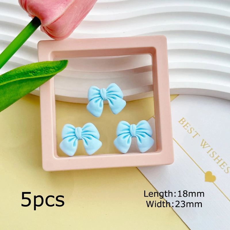 PC 5/10/20PCS 18*23mm Bowknot Resin Decoration Crafts Flatback Cabochon Scrapbooking Fit Phone Decor Embellishments DIY Accessories