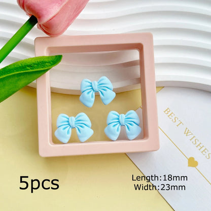 PC 5/10/20PCS 18*23mm Bowknot Resin Decoration Crafts Flatback Cabochon Scrapbooking Fit Phone Decor Embellishments DIY Accessories