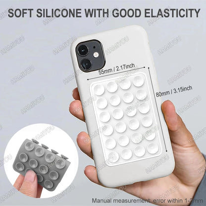 PC 5-1Pack Silicone Suction Phone Case Adhesive Mount Mirror Shower Phone Holder Hands-Free Sticky Cell Phone Grip Stands