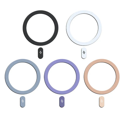 5/1Pcs Self Adhesive Metal Ring Iron Sheet Stickers For IPhone 15 14 13 12 11 Magnetic Wireless Charging Ring For Magsafe