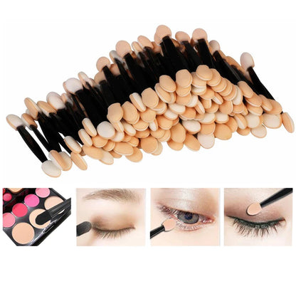 5/30/50/100pcs Disposable Eye Shadow Brushes Beauty Makeup Tool Reusable Dual Sided Sponge Stick Portable Applicator Accessories