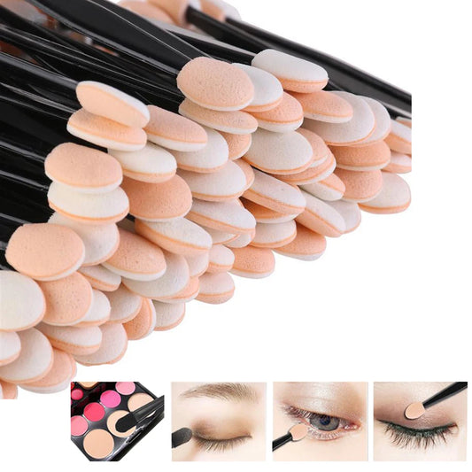 5/30/50/100pcs Disposable Eye Shadow Brushes Beauty Makeup Tool Reusable Dual Sided Sponge Stick Portable Applicator Accessories