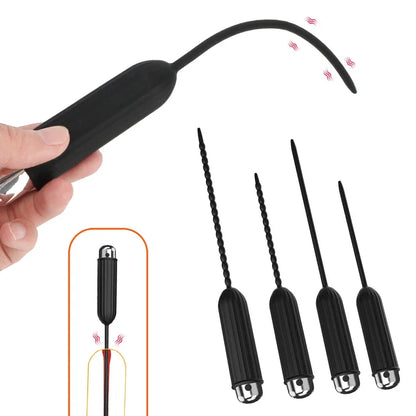 5/5.5mm Urethral Sounding Vibrator  Men Penis Plug Male Masturbator Medical Catheter Cock Dilator Sex Toys Adult Games Erotic