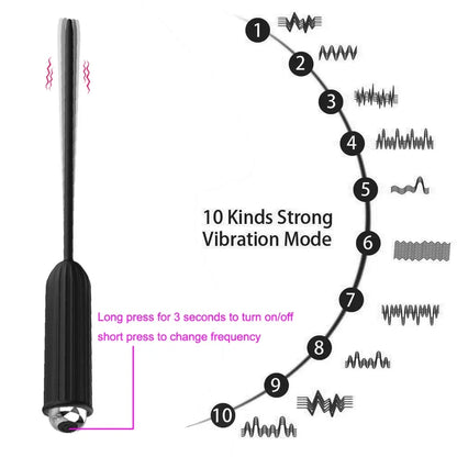 5/5.5mm Urethral Sounding Vibrator  Men Penis Plug Male Masturbator Medical Catheter Cock Dilator Sex Toys Adult Games Erotic