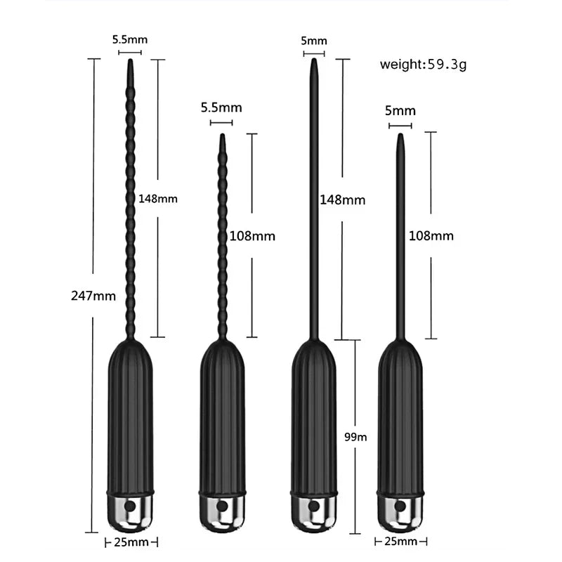 5/5.5mm Urethral Sounding Vibrator  Men Penis Plug Male Masturbator Medical Catheter Cock Dilator Sex Toys Adult Games Erotic