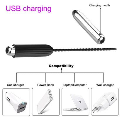 5/5.5mm Urethral Sounding Vibrator  Men Penis Plug Male Masturbator Medical Catheter Cock Dilator Sex Toys Adult Games Erotic