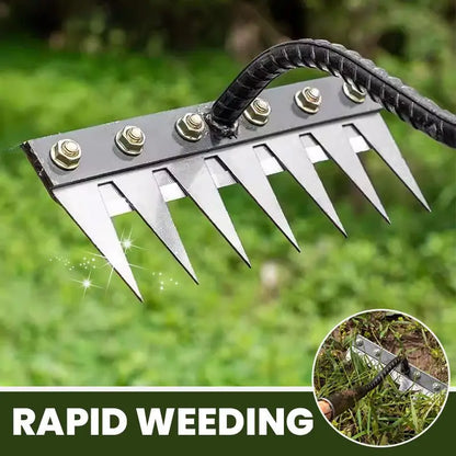 5/6/7/8 Teeth Carbon Steel Garden Hand Rake Farm Tool Weeding Scarifier Agricultural Nail Harrow Metal Harrow Garden WeedingTool