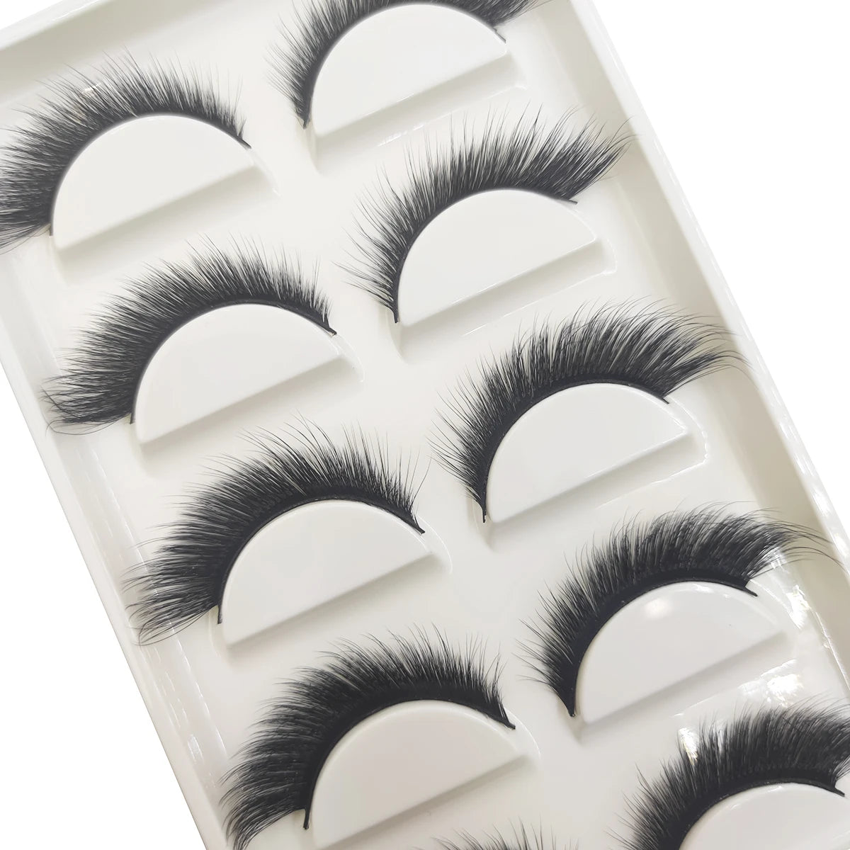 5/7 Pairs Soft Natural 3D Mink False Eyelashes Cat Eye Elongated Winged Lashes Faux Cils Make Up Beauty Tools Wholesale