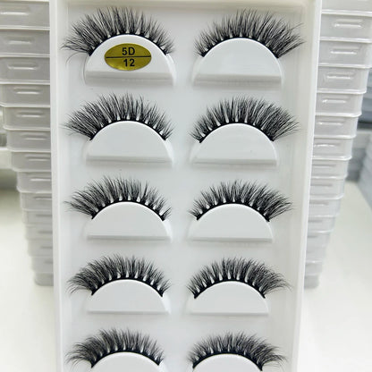 5/7 Pairs Soft Natural 3D Mink False Eyelashes Cat Eye Elongated Winged Lashes Faux Cils Make Up Beauty Tools Wholesale