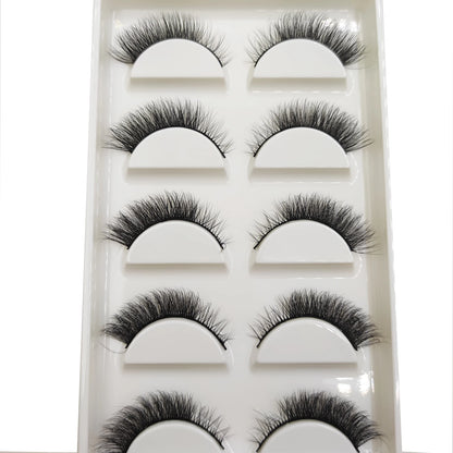 5/7 Pairs Soft Natural 3D Mink False Eyelashes Cat Eye Elongated Winged Lashes Faux Cils Make Up Beauty Tools Wholesale