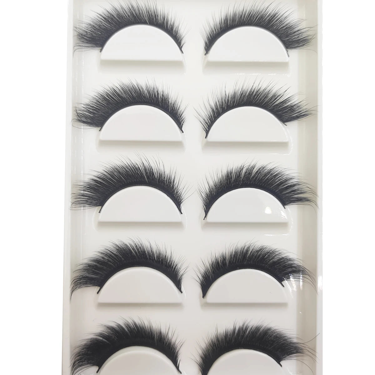 5/7 Pairs Soft Natural 3D Mink False Eyelashes Cat Eye Elongated Winged Lashes Faux Cils Make Up Beauty Tools Wholesale