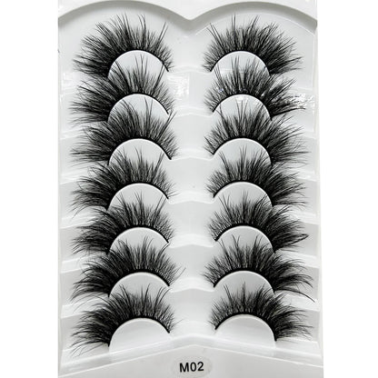 5/7 Pairs Soft Natural 3D Mink False Eyelashes Cat Eye Elongated Winged Lashes Faux Cils Make Up Beauty Tools Wholesale