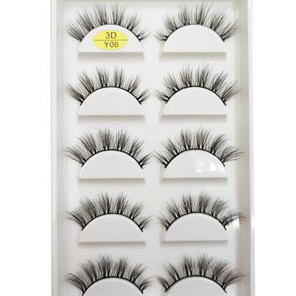 5 Pairs Natural 3D Mink False Eyelashes, Soft Wispy, Fluffy Eye Faux Lashes, Make Up Eyelash, Beauty Cat Cilios, 9 Styles