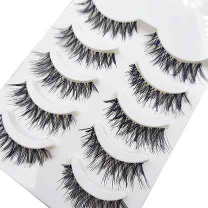 5 Pairs Natural Eyelash Hand made False Eyelashes Makeup Fake Eye Lashes Faux Cils Make Up Beauty Tools Wholesale A21 A20