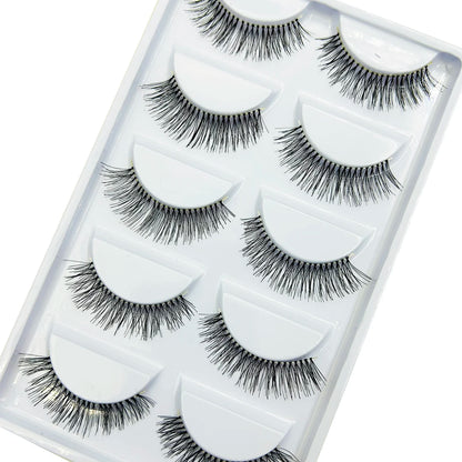 5 Pairs Natural Eyelash Hand made False Eyelashes Makeup Fake Eye Lashes Faux Cils Make Up Beauty Tools Wholesale A21 A20