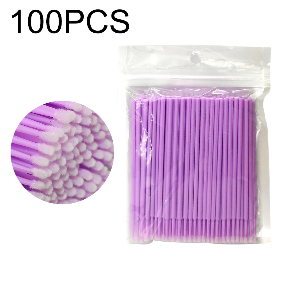 50/100pcs Disposable MicroBrush Eyelashes Extension  Individual Lash Removing Swab Micro Brush For Eyelash Extension Tools