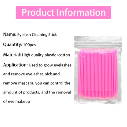 50/100pcs Disposable MicroBrush Eyelashes Extension  Individual Lash Removing Swab Micro Brush For Eyelash Extension Tools