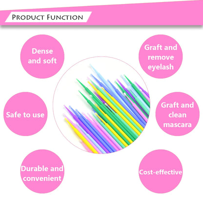 50/100pcs Disposable MicroBrush Eyelashes Extension  Individual Lash Removing Swab Micro Brush For Eyelash Extension Tools