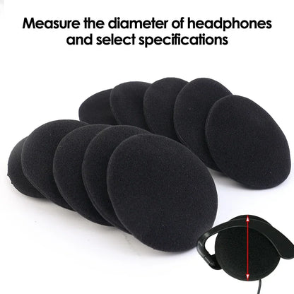 50-10PC Dustproof Foam Ear Pads Replacement Cushions Headphone Soft Protective Sleeve Earphone Headset Disposable Sponge Cover