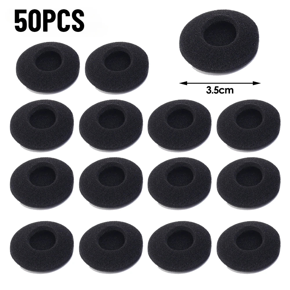 50-10PC Dustproof Foam Ear Pads Replacement Cushions Headphone Soft Protective Sleeve Earphone Headset Disposable Sponge Cover