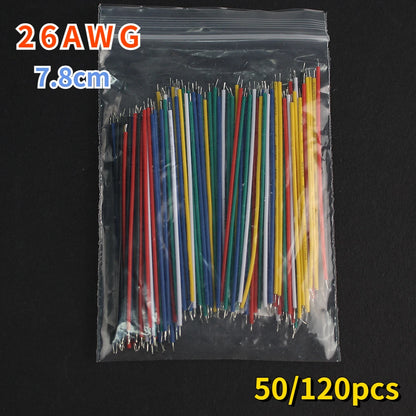 50/120Pcs 26AWG Breadboard Jumper Wire Cable Kit Tin-Plated PCB Solder Cable Flexible PVC Electronic Wire 7.8cm