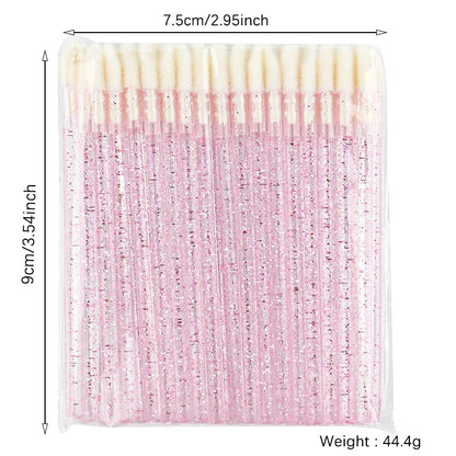 50 Pcs Makeup Brushes Crystal Lip Brushes Lipstick Wands Applicator Lip Gloss Wand Make up Products Beauty Cosmetic Applicators