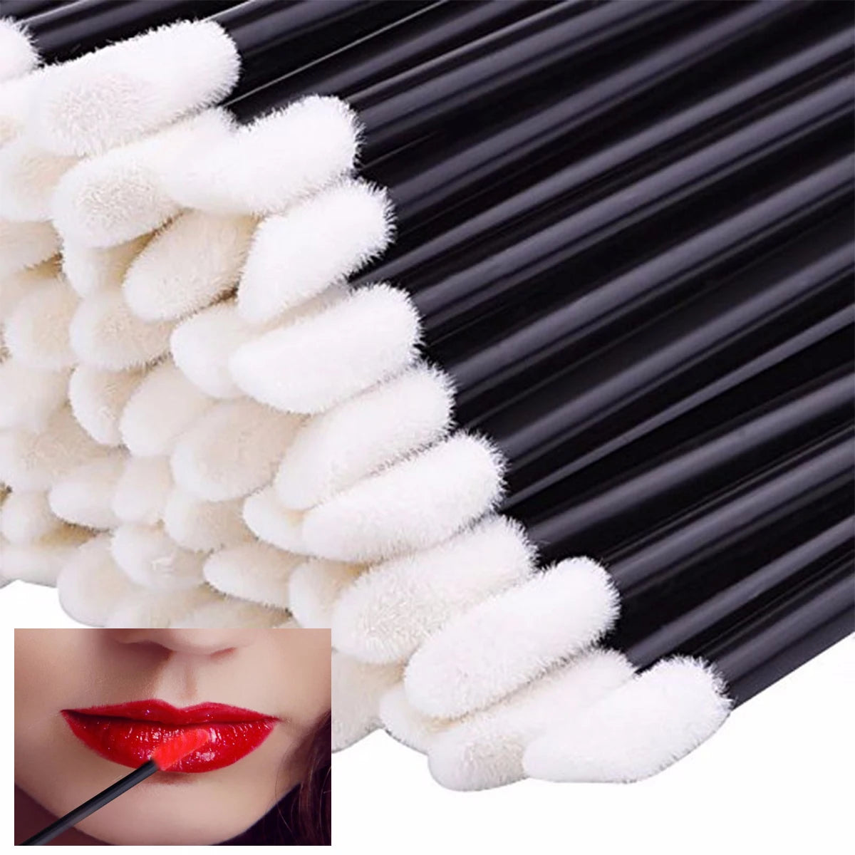 50 Pcs Makeup Brushes Crystal Lip Brushes Lipstick Wands Applicator Lip Gloss Wand Make up Products Beauty Cosmetic Applicators