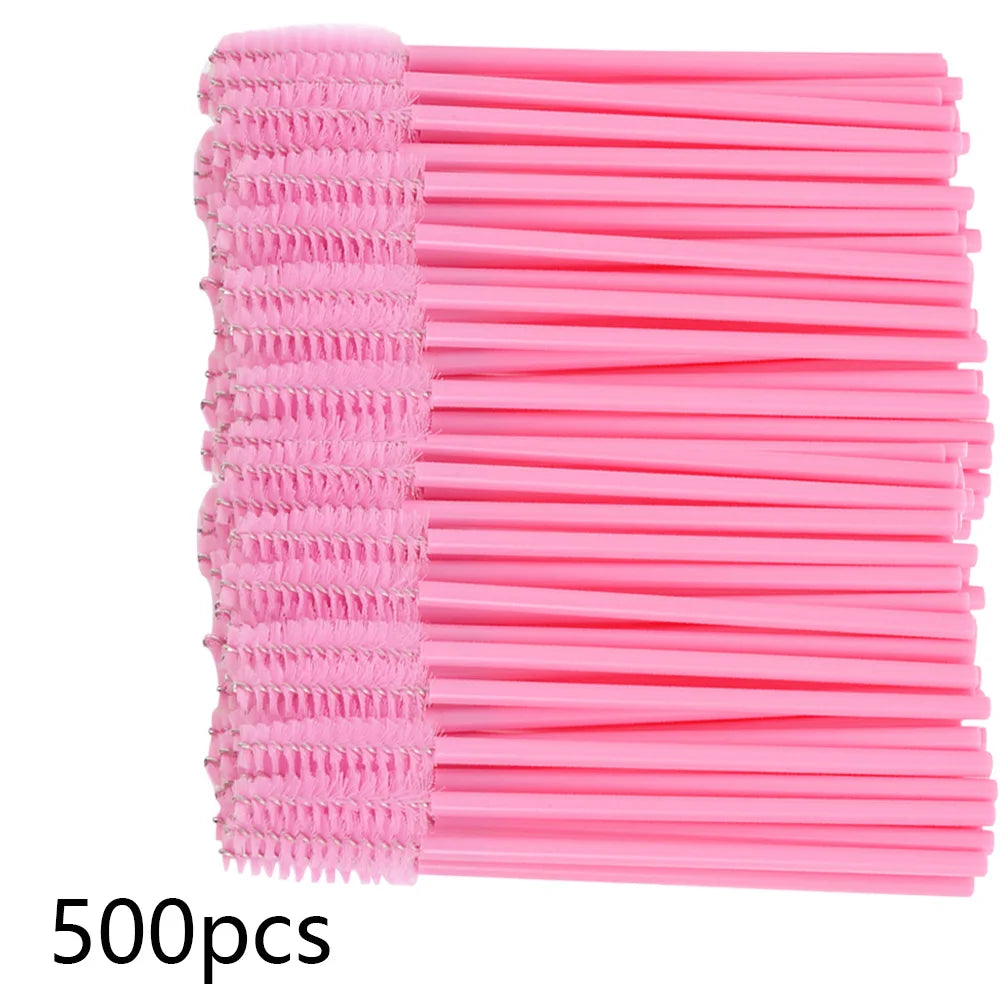 500/1000PCS Eyelashes Brushes Set Wholesaler Disposable Lash Mascara Brush Lashes Extension Eyebrow Wands Applicator Makeup Tool