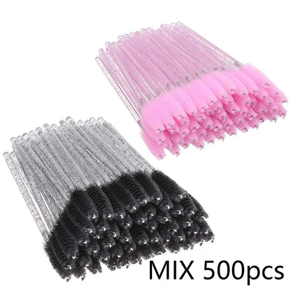 500/1000PCS Eyelashes Brushes Set Wholesaler Disposable Lash Mascara Brush Lashes Extension Eyebrow Wands Applicator Makeup Tool