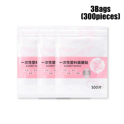 500/100pcs Facial Mask Paper Film Disposable Facial Plastic Wrap  Beauty Salons Transparent Face Mask Face Skin Care Tools