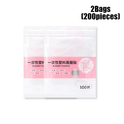 500/100pcs Facial Mask Paper Film Disposable Facial Plastic Wrap  Beauty Salons Transparent Face Mask Face Skin Care Tools