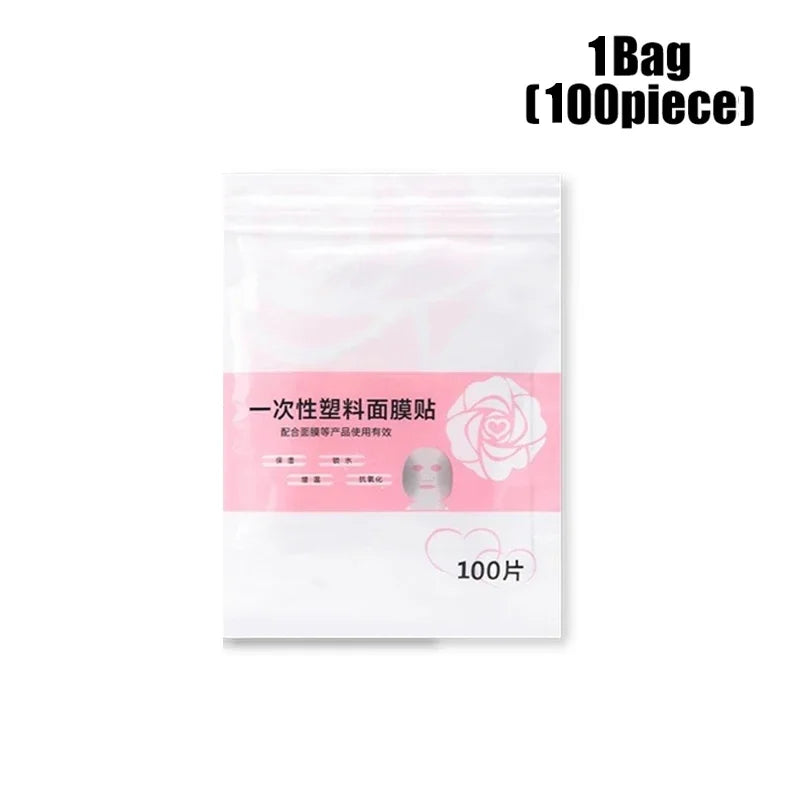 500/100pcs Facial Mask Paper Film Disposable Facial Plastic Wrap  Beauty Salons Transparent Face Mask Face Skin Care Tools