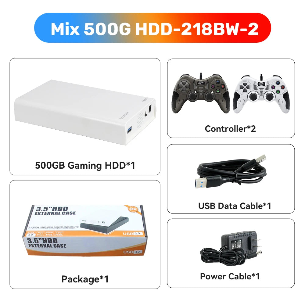 500GB Gaming HDD Retrobat & Launchbox & Playnite OS Retro Video Game Console  PS3/Switch/XBOX/PS2/Wii/WiiU with 38200+ Games